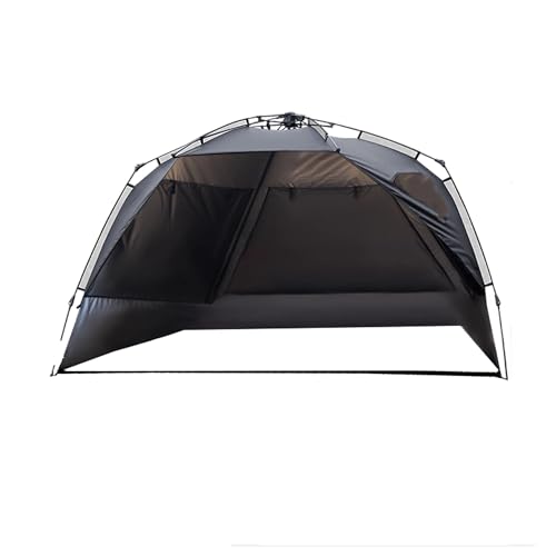 Tunnelzelte Outdoor 3-4P One-Touch Camping Zelt Schnelle Automatische Öffnung Strand Angeln Zelt Familie Reisen Picknick Park Anti-UV Schatten Eisfischerzelt(Silver Coated Black) von LCQSYE