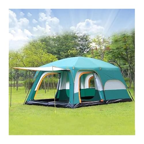 Tunnelzelte Outdoor-Camping, großes Familienzelt, Reiseausflug, Winddicht, warm, UV-Schutz, hält 2 Schlafzimmer, 1 Wohnzimmer, Mückenschutz, neu Eisfischerzelt(Green Trumpet) von LCQSYE