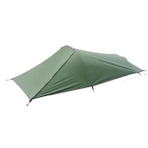 Tunnelzelte Outdoor-Campingzelt für eine Person, wasserabweisendes Zelt, Luftfahrt-Aluminium-Unterstützung, tragbares Schlafsackzelt Eisfischerzelt(Green) von LCQSYE