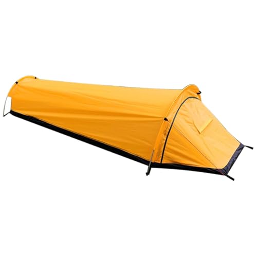 Tunnelzelte Rucksackzelt, Outdoor-Camping, Schlafsack, Zelt, Wander- und Reiseausrüstung, leichtes Schlafzelt für eine Person Eisfischerzelt(Yellow) von LCQSYE