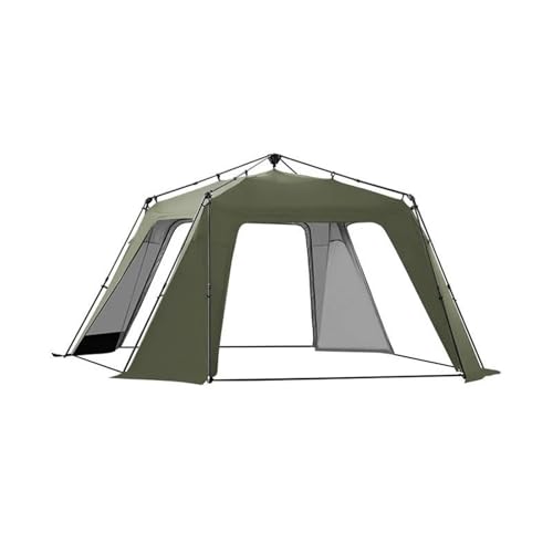 Tunnelzelte Silberbeschichtetes Vordach, übergroß, schneller Aufbau, sonnenfest, für Camping, automatisches Kuppelhaus, wasserdicht Eisfischerzelt(Dome Canopy Green) von LCQSYE