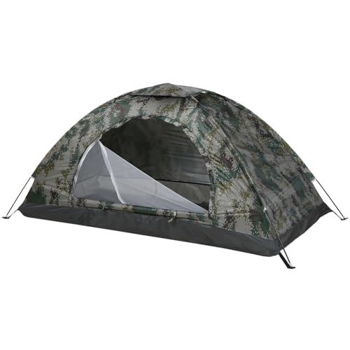 Tunnelzelte Ultraleichtes Campingzelt, einlagig, tragbares Zelt, Anti-UV-Beschichtung UPF 30+, für Outdoor-Strandangeln Eisfischerzelt(for 1 Person) von LCQSYE