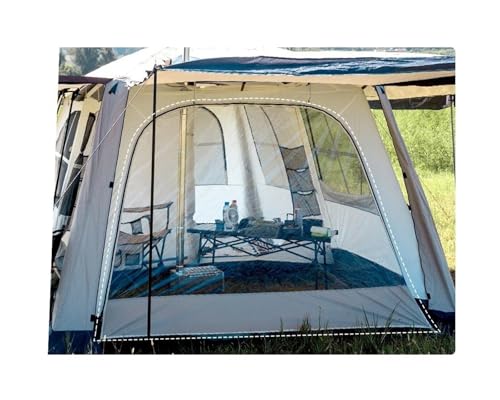 Tunnelzelte Zwei-Zimmer-Büro, Outdoor-Camping, Familie 6–10 Personen, doppelschichtiges großes Zelt, regensicher, über Nacht, Winterofen, Wanderpark, Überdachung Eisfischerzelt(TPU rain Curtain) von LCQSYE