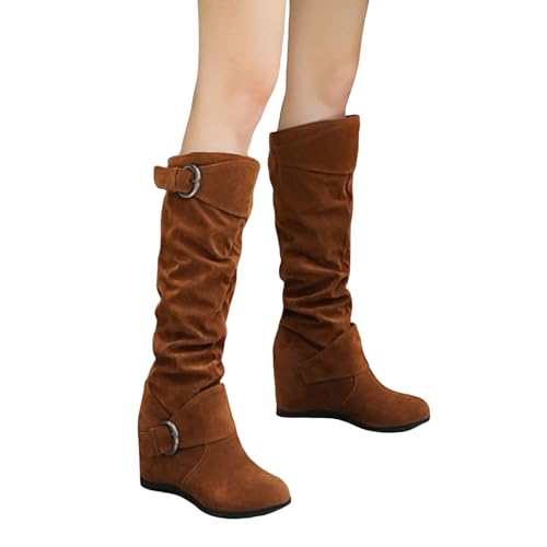 Damen-Stiefel-Weitschaft, Stiefel Weitschaft Damen, Weitschaftstiefel-Langschaftstiefel Hohe Stiefel Weiter Schaft Cowboystiefel Winterstiefel Schwarz Long Boots Schlupfstiefel Damenstiefel von LCpddajlspig