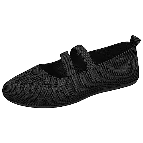 LCpddajlspig Damen Bequeme Ballerinas, Sportlich Slip On Brautschuhe Weiche Klassisch Einfarbig Balerinaschuhe Freizeitschuhe Runde Zehe Elegant Flache Schuhe Atmungsaktiv Ballerina Riemchenballerina von LCpddajlspig