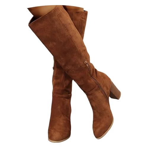 Stiefeletten-Damen-Schwarz: Stiefel Weiter Schaft Damen Weitschaftstiefel-Langschaftstiefel Long Boots Cowboystiefel Schwarz Winterstiefel Damenstiefel Schlupfstiefel Hohe Stiefel Wildlederstiefel von LCpddajlspig