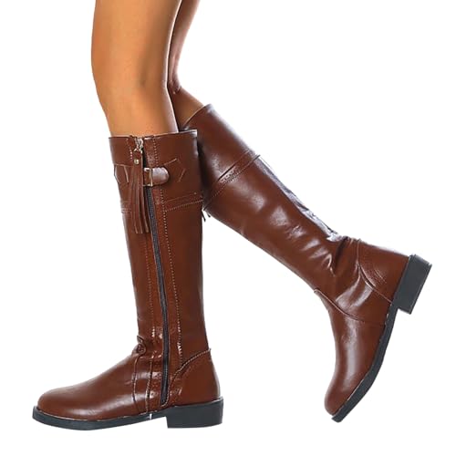 Weitschaftstiefel-Damen-XXL, Langschaftstiefel Damen, Weitschaftstiefel-Langschaftstiefel Long Boots Weiter Schaft Damenstiefel Hohe Stiefel Schwarz Winterstiefel Schlupfstiefel Cowboystiefel von LCpddajlspig