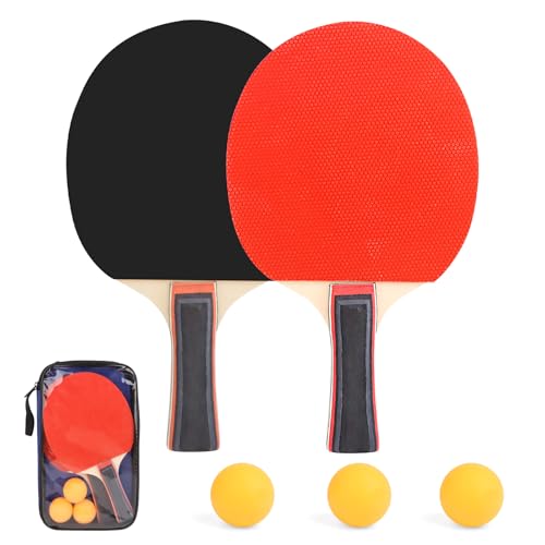 Tischtennisschläger Set Tischtennis Set Tischtenniskelle Tischtennisset Table Tennis Racket Ping Pong Set für Kinde Erwachsene mit 2 Tischtennis Schläger 3 Tischtennisbälle 1 Tischtennis Tasche Tischtennisschläger Set Tischtennis Set Tischtenniskelle Tischtennisset Table Tennis Racket Ping Pong Set für Kinde Erwachsene mit 2 Tischtennis Schläger 3 Tischtennisbälle 1 Tischtennis Tasche von LDERFIV