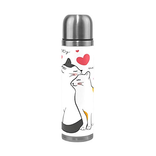 Liebe Katze Kätzchen Sport Wasserflasche Edelstahl Trinkflasche Thermoflasche Thermoskanne 500 ml Auslaufsichere Flasche Leder Verpackung Sportflasch Liebe Katze Kätzchen Sport Wasserflasche Edelstahl Trinkflasche Thermoflasche Thermoskanne 500 ml Auslaufsichere Flasche Leder Verpackung Sportflasch von LDIYEU