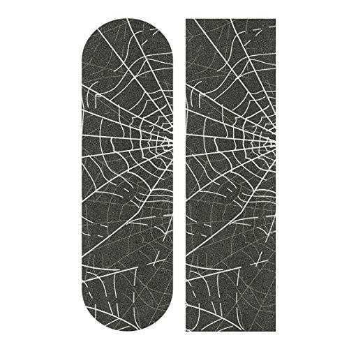 LDIYEU Schwarzes Spinnennetz Skateboard Griptape rutschfest Selbstklebend Longboard Griptapes Aufkleber Griffband 33"X 9"(1pcs) von LDIYEU
