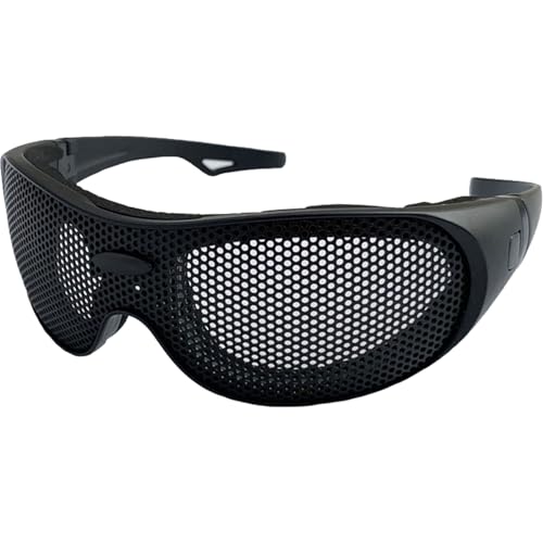 LDJFCCA Sicherheitsbrillen Drahtgitter Pinhole Brille Atmungsfreie Mesh Sicherheitsbrille Schockfest für Spielen im Freien und Gartenschnitte, Lochbrille von LDJFCCA