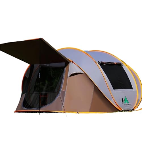 Pop-Up-Zelt Ultraleichtes, faltbares Campingzelt, vollautomatisches, schnell zu öffnendes Zelt, for den Außenbereich, regensicher, winddicht, Pop-Up-Zelt for 3–4 Personen FüR Camping，Beach(3-4 Khaki w von LDLAXM