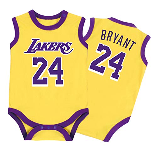 Baby Jersey - Warrior Lakers James Romper ärmellose Overallweste 0-15 Monate,Yellow,80CM Baby Jersey - Warrior Lakers James Romper ärmellose Overallweste 0-15 Monate,Yellow,80CM von LDLXDR