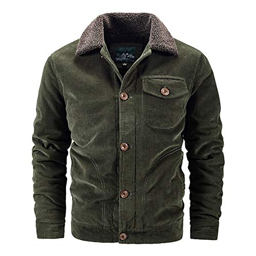 LDLXDR Herren-Jacken- Herren Plus Size Plus samtdicke Cordjacke,Green,4XL LDLXDR Herren-Jacken- Herren Plus Size Plus samtdicke Cordjacke,Green,4XL von LDLXDR
