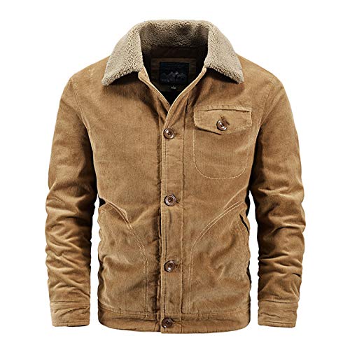 LDLXDR Herren-Jacken- Herren Plus Size Plus samtdicke Cordjacke,Khaki,L LDLXDR Herren-Jacken- Herren Plus Size Plus samtdicke Cordjacke,Khaki,L von LDLXDR