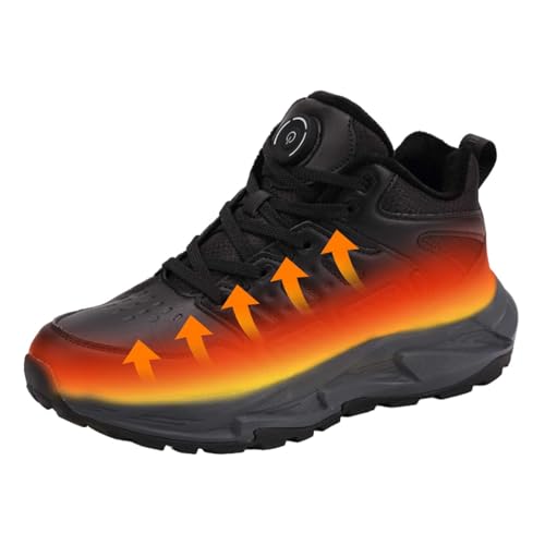 LDRFSE Beheizbare Schuhe mit USB-Aufladung, Winterschuhe Heated Turnschuhe Herren Damen Elektrisch Fußwärmer mit 3 Temperatureinstellungen,Trekking Wanderhalbschuhe, Black-36 EU von LDRFSE