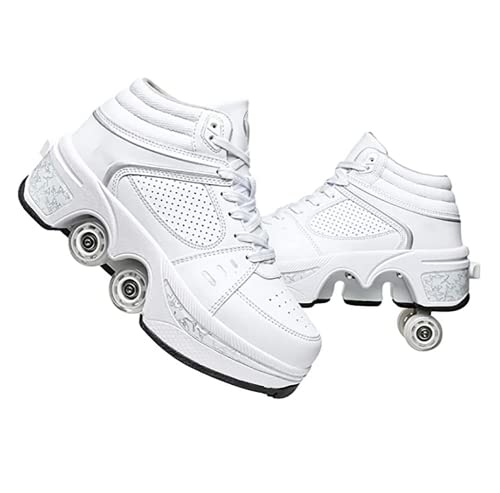 Schuhe mit Rollen LED Leuchtend Skates 4-Rad Verstellbare Rollschuhe Verstecktes Rad für Laufsportschuhe Zum Spielen für Männer Frauen Und Kinde von LDRFSE