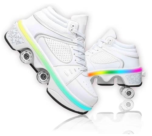 Schuhe mit Rollen LED Leuchtend Skates 4-Rad Verstellbare Rollschuhe Verstecktes Rad für Laufsportschuhe Zum Spielen für Männer Frauen Und Kinde Schuhe mit Rollen LED Leuchtend Skates 4-Rad Verstellbare Rollschuhe Verstecktes Rad für Laufsportschuhe Zum Spielen für Männer Frauen Und Kinde von LDRFSE