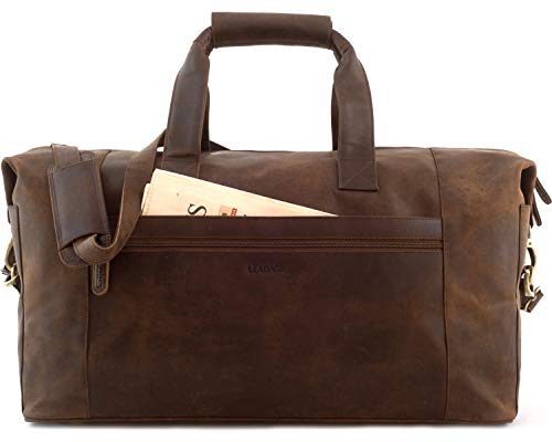 LEABAGS Leder Weekender Damen & Herren I Echtleder Premium Reisetasche I 41 l Sporttasche I Duffle Travel Gym Bag I Sporttasche I Trainingstasche I Tasche Flugzeug I groß I Nature Dunkelbraun LEABAGS Leder Weekender Damen & Herren I Echtleder Premium Reisetasche I 41 l Sporttasche I Duffle Travel Gym Bag I Sporttasche I Trainingstasche I Tasche Flugzeug I groß I Nature Dunkelbraun von LEABAGS