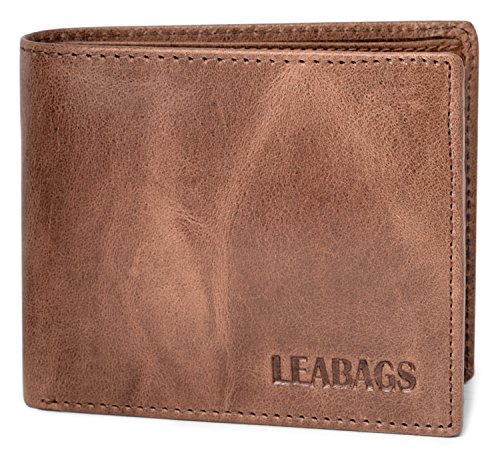 LEABAGS Leder Geldbörse Herren I Echtleder Geldbeutel I RFID Schutz I Querformat I Portmonee mit Münzfach I 11 Kartenfächer I Männer Portemonnaie mit verstärkter Naht I Vintage Cognac LEABAGS Leder Geldbörse Herren I Echtleder Geldbeutel I RFID Schutz I Querformat I Portmonee mit Münzfach I 11 Kartenfächer I Männer Portemonnaie mit verstärkter Naht I Vintage Cognac von LEABAGS