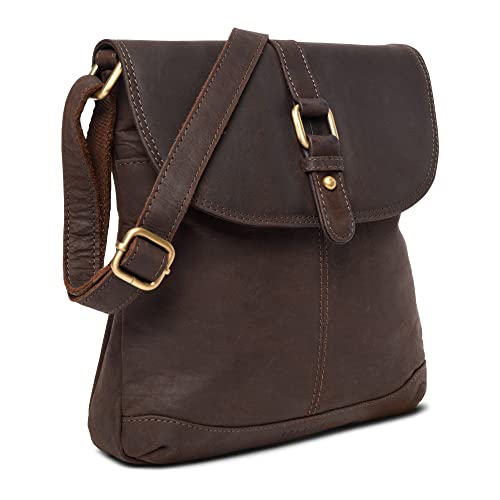 LEABAGS Leder Handtasche Damen I Premium Echtleder Umhängetasche I Damen Schultertasche I Damentasche I Tragetasche für Arbeit Uni Schule Freizeit I 27 x 23 x 6 cm I Nature Dunkelbraun LEABAGS Leder Handtasche Damen I Premium Echtleder Umhängetasche I Damen Schultertasche I Damentasche I Tragetasche für Arbeit Uni Schule Freizeit I 27 x 23 x 6 cm I Nature Dunkelbraun von LEABAGS