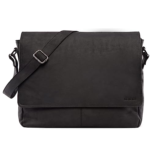 LEABAGS Leder Umhängetasche Herren I Arbeitstasche Herren I Laptoptasche Leder Herren bis 15 Zoll I Aktentasche Herren I Ledertasche Herren I Nature Schwarz LEABAGS Leder Umhängetasche Herren I Arbeitstasche Herren I Laptoptasche Leder Herren bis 15 Zoll I Aktentasche Herren I Ledertasche Herren I Nature Schwarz von LEABAGS