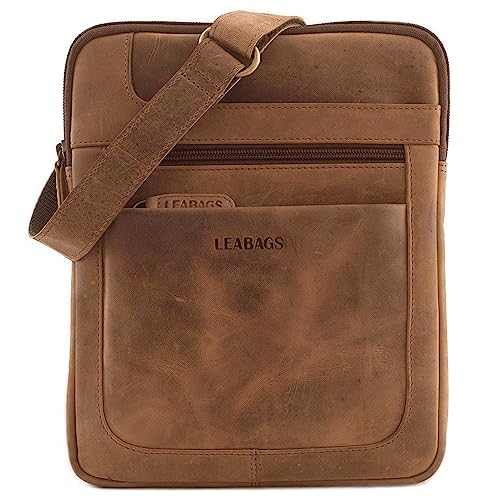 LEABAGS Leder Umhängetasche Herren & Damen I Messenger Bag mit Schultergurt I Schultertasche I Arbeitstasche I Tragetasche I Handtasche I Echtleder Tasche I Nature Hellbraun LEABAGS Leder Umhängetasche Herren & Damen I Messenger Bag mit Schultergurt I Schultertasche I Arbeitstasche I Tragetasche I Handtasche I Echtleder Tasche I Nature Hellbraun von LEABAGS