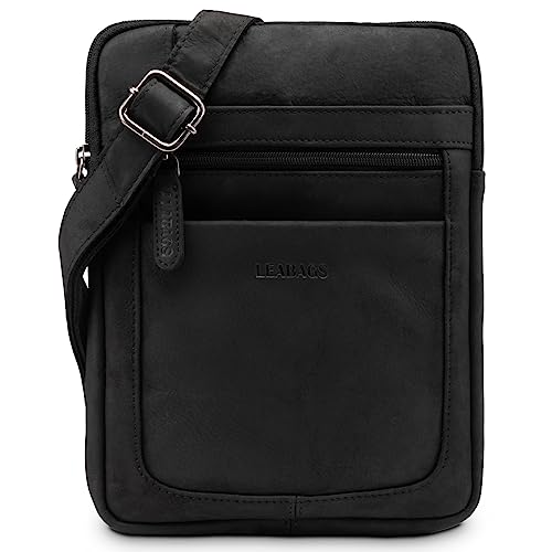 LEABAGS Leder Umhängetasche Herren & Damen I Messenger Bag mit Schultergurt I Schultertasche I Arbeitstasche I Tragetasche I Handtasche I Echtleder Tasche I Nature Schwarz LEABAGS Leder Umhängetasche Herren & Damen I Messenger Bag mit Schultergurt I Schultertasche I Arbeitstasche I Tragetasche I Handtasche I Echtleder Tasche I Nature Schwarz von LEABAGS