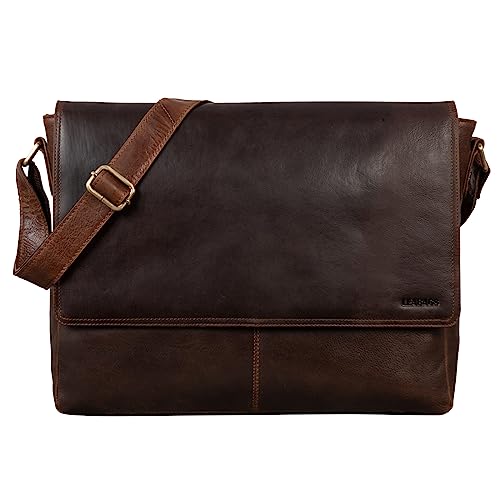 LEABAGS Messenger Bag, Acapulco Echtleder Aktentasche Herren & Damen, Leder Laptoptasche bis 15 Zoll, Umhängetasche mit Schultergurt 39 x 30 x 11 cm LEABAGS Messenger Bag, Acapulco Echtleder Aktentasche Herren & Damen, Leder Laptoptasche bis 15 Zoll, Umhängetasche mit Schultergurt 39 x 30 x 11 cm von LEABAGS
