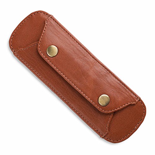 LEABAGS Premium Schulterpolster I Schulterpolster aus echtem Büffel-Leder I Vintage Look I Schulterriemen für Taschen I Leder Schulterpolster mit Antirutsch-Auflage I 18x6cm I Copper Red von LEABAGS