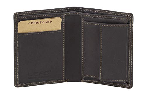 Mini Geldbörse extra dünn ohne Klappe im Hochformat LEAS MCL in Echt-Leder, braun - Vintage-Collection Mini Geldbörse extra dünn ohne Klappe im Hochformat LEAS MCL in Echt-Leder, braun - Vintage-Collection von LEAS MCL