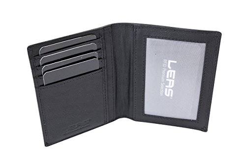 Ausweishülle Scheckkartenmappe Ausweismappe dünn mit RFID Schutz, Fahrzeugscheinmappe KFZ Mappe flach mit RFID Folie LEAS in Echt-Leder, schwarz Ausweishülle Scheckkartenmappe Ausweismappe dünn mit RFID Schutz, Fahrzeugscheinmappe KFZ Mappe flach mit RFID Folie LEAS in Echt-Leder, schwarz von LEAS