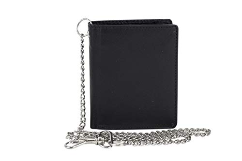 LEAS Biker Mini Geldbörse mit Riegel und Kette extra dünn im Hochformat, flaches Portemonnaie mit RFID Schutz Folie mit Geschenk Box Echt-Leder, schwarz LEAS Biker Mini Geldbörse mit Riegel und Kette extra dünn im Hochformat, flaches Portemonnaie mit RFID Schutz Folie mit Geschenk Box Echt-Leder, schwarz von LEAS