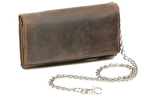 LEAS Biker & Trucker Langbörse mit RFID-Schutz Chrom-Kette Vintage-Stil in Echt-Leder, braun Vintage-Collection LEAS Biker & Trucker Langbörse mit RFID-Schutz Chrom-Kette Vintage-Stil in Echt-Leder, braun Vintage-Collection von LEAS