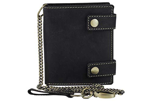 Biker- & Truckerbörse im Hochformat mit 12 Kartenfächern, hochwertiger Kette & Geschenkbox LEAS im Vintage-Stil in Echt-Leder, schwarz Biker- & Truckerbörse im Hochformat mit 12 Kartenfächern, hochwertiger Kette & Geschenkbox LEAS im Vintage-Stil in Echt-Leder, schwarz von LEAS