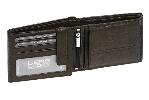 LEAS Geldbörse Herren Leder extra kompakt mit RFID Schutz, Herren Geldbeutel in Echt-Leder, Portmonee im Querformat mit Geschenk Box, schwarz LEAS Geldbörse Herren Leder extra kompakt mit RFID Schutz, Herren Geldbeutel in Echt-Leder, Portmonee im Querformat mit Geschenk Box, schwarz von LEAS