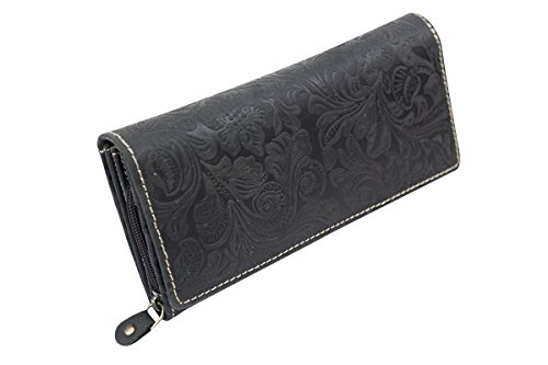 Große Damenlangbörse Natur Damen Portemonnaie im Vintage Look LEAS in Echt-Leder, schwarz Große Damenlangbörse Natur Damen Portemonnaie im Vintage Look LEAS in Echt-Leder, schwarz von LEAS