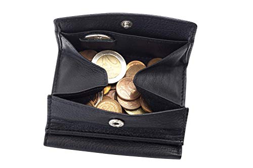 Kleine Wiener Geldbörse mit XXL Kleingeldfach Minibörse extra dünn mit RFID Schutz LEAS in Echt-Leder, schwarz 9,5x7,5x2cm (LxBxH) Mini-Edition Kleine Wiener Geldbörse mit XXL Kleingeldfach Minibörse extra dünn mit RFID Schutz LEAS in Echt-Leder, schwarz 9,5x7,5x2cm (LxBxH) Mini-Edition von LEAS