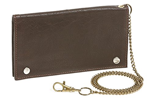 LEAS Biker Tabaktasche mit Messing-Kette Tabakbeutel Drehertasche echt Leder, Dunkelbraun Special Edition LEAS Biker Tabaktasche mit Messing-Kette Tabakbeutel Drehertasche echt Leder, Dunkelbraun Special Edition von LEAS