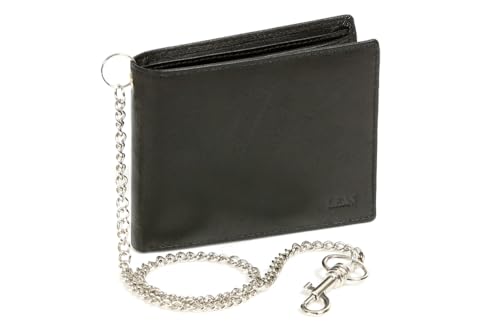 LEAS Bikerscheintasche Bikerbörse Trucker mit Chrom-Kette im Querformat Echt-Leder, schwarz Chain-Series LEAS Bikerscheintasche Bikerbörse Trucker mit Chrom-Kette im Querformat Echt-Leder, schwarz Chain-Series von LEAS
