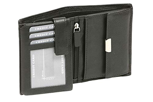 LEAS Damen und Herren Klassische Kombibörse im Hochformat mit Riegel Echt-Leder, schwarz Vollrind-Serie LEAS Damen und Herren Klassische Kombibörse im Hochformat mit Riegel Echt-Leder, schwarz Vollrind-Serie von LEAS
