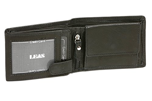 LEAS Damen und Herren Klassische Miniriegelbörse Mini Scheintasche mit Klappe und Riegel im Querformat Echt-Leder, schwarz LEAS Damen und Herren Klassische Miniriegelbörse Mini Scheintasche mit Klappe und Riegel im Querformat Echt-Leder, schwarz von LEAS