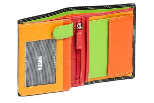 LEAS Damen und Herren Klassische mehrfarbige Kombibörse RFID- Schutz im Hochformat Echt-Leder, bunt Multicolore-Serie LEAS Damen und Herren Klassische mehrfarbige Kombibörse RFID- Schutz im Hochformat Echt-Leder, bunt Multicolore-Serie von LEAS