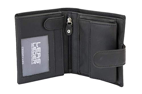 LEAS Damengeldbörse und Herren Geldbeutel mit Außenriegel und XXL Kleingeldfach im Wiener Stil mit 3 Scheinfächern im Hochformat Echt-Leder, schwarz - Special-Edition LEAS Damengeldbörse und Herren Geldbeutel mit Außenriegel und XXL Kleingeldfach im Wiener Stil mit 3 Scheinfächern im Hochformat Echt-Leder, schwarz - Special-Edition von LEAS
