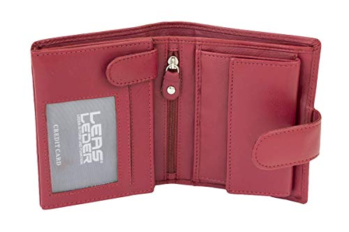 LEAS Damengeldbörse und Herren Geldbeutel mit Außenriegel und XXL Kleingeldfach im Wiener Stil mit 3 Scheinfächern im Hochformat Echt-Leder, rot - Special-Edition LEAS Damengeldbörse und Herren Geldbeutel mit Außenriegel und XXL Kleingeldfach im Wiener Stil mit 3 Scheinfächern im Hochformat Echt-Leder, rot - Special-Edition von LEAS