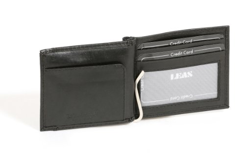LEAS Dollar Clip Geldscheinklammer Geldklammer Money Clip mit Kleingeldfach Echt-Leder, schwarz Special Edition von LEAS
