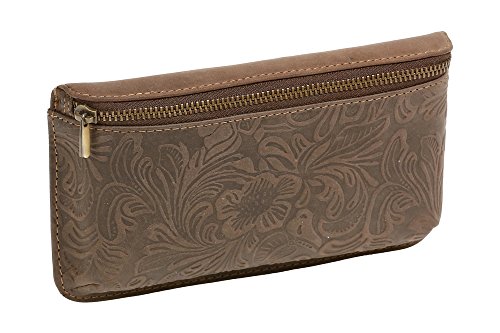 LEAS Gürteltasche mit Volllederausstattung und Floral-Muster Echt-Leder, dunkelbraun Vintage-Collection LEAS Gürteltasche mit Volllederausstattung und Floral-Muster Echt-Leder, dunkelbraun Vintage-Collection von LEAS