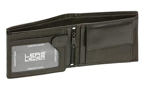 LEAS Geldbörse Herren kompakt mit RFID Schutz, Herren Geldbeutel für die Hosentasche in Echt-Leder, Portmonee im Querformat, schwarz LEAS Geldbörse Herren kompakt mit RFID Schutz, Herren Geldbeutel für die Hosentasche in Echt-Leder, Portmonee im Querformat, schwarz von LEAS