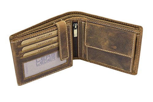LEAS Herren Geldbörse im Used Look Echt-Leder, cognac Vintage-Collection LEAS Herren Geldbörse im Used Look Echt-Leder, cognac Vintage-Collection von LEAS