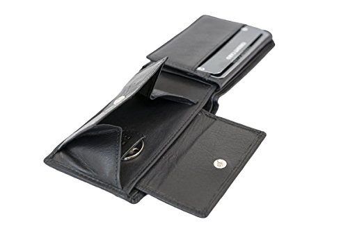 LEAS Minibörse mit Klappe extra flach im Querformat dünn, flaches Portemonnaie mit RFID Schutz, Block Folie mit Geschenk Box Echt-Leder, schwarz 10x7cm (LxB) LEAS Minibörse mit Klappe extra flach im Querformat dünn, flaches Portemonnaie mit RFID Schutz, Block Folie mit Geschenk Box Echt-Leder, schwarz 10x7cm (LxB) von LEAS